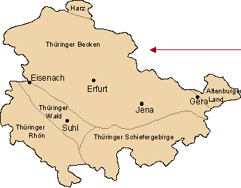map of Thuringia