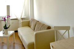 Wohnzimmer im Apartment Scheunenviertel
