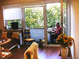 Balcony of the studio apartment in Berlin