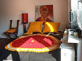Doppelbett in der Ferienwohnung in Berlin Wilmersdorf fr 1-2 Gste