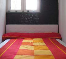 Double bed in bedroom