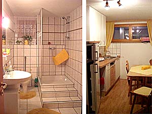 la cucina e il bagno