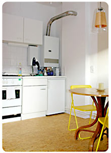 Køkkenet i apartment på Mauerweg Berlin