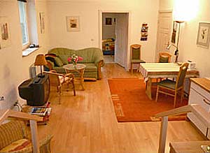 Wohn-Küchenbereich der kleineren Wohnung