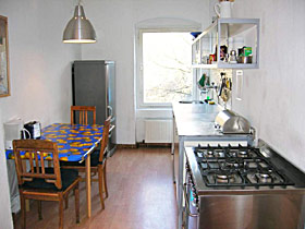 the kitchen in the apartment in berlin kreuzberg
