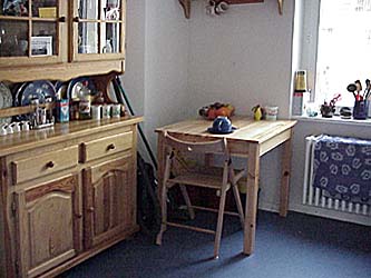 The fully equipped kitchen for self catering.