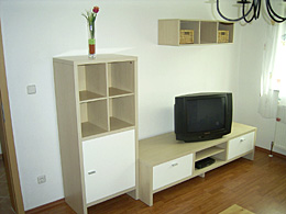 Moderne Einrichtung im Wohnzimmer München Apartment
