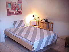 double bed in apartment