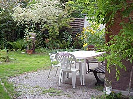 the garden with seating corner