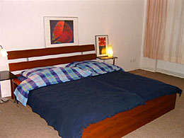 double bed in the large room