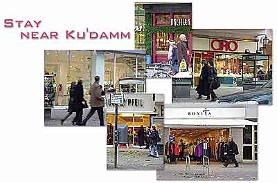 further streets near by: Adenauer Platz, Kantstrasse, Lietzenburger Straße, Leibnitzstrasse, Mommsenstrasse, Bleibtreustrasse, Uhlandstrasse, Xantener Straße, Clausewitzstrasse, Meyerinckplatz Sybelstrasse, Paulsborner Straße, Wilmersdorfer Straße, Savignyplatz, Giesebrechtstrasse, Hindemithplatz, Xantener Straße, Pariser Straße, Schlüterstr., Stuttgarter Platz