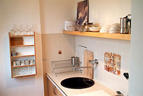 a fully equipped kitchen