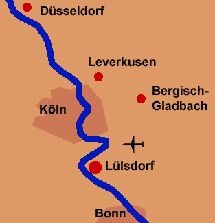 Carte Cologne Bonn Leverkusen Düsseldorf Bergisch Gladbach