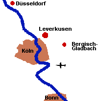 Karte Leverkusen bei Köln