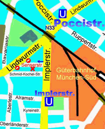 Location of the bed and breakfast in Munich