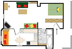 el plano del piso de vacaciones de Berln schneberg