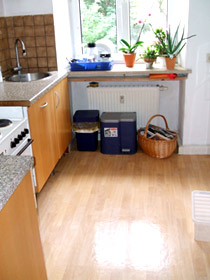 La cocina del bed and breakfast completamente equipada