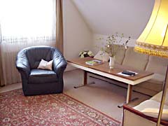 Im Obergeschoss des Hauses befindet sich das Apartment