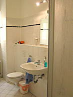 tiled bathroom with shower