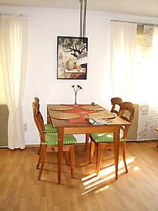 Dining table in the apartment