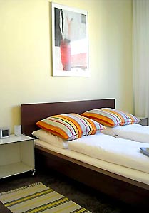 small room  with double bed