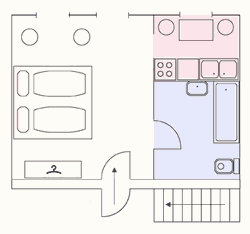 grondplan van het  appartament