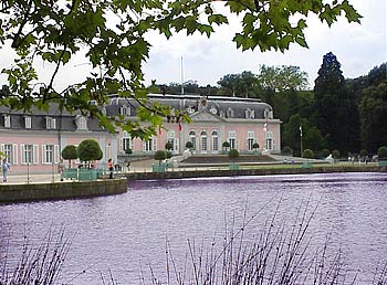 Benrath Castle and the castle pond in Düsseldorf Benrath