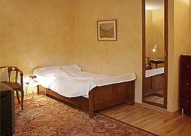 large room with two single beds