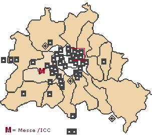 Karte Berlin - Silvester freie Unterkünfte