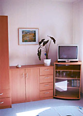 dormitorio con televisor