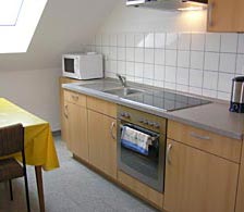 La cocina del apartamento - habitaciones y de huéspedes cerca de Fráncfort del Meno